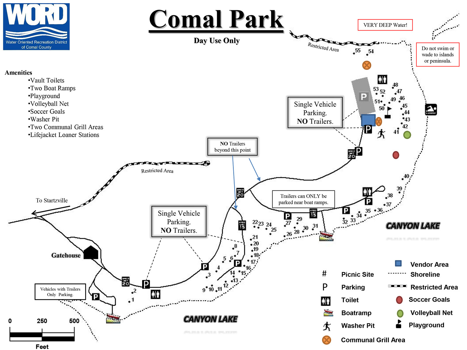 Comal Park map